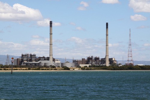 Torrens Island Power Station viewed from across the Port River