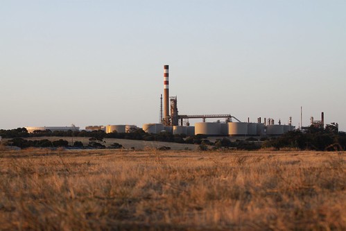 Port Stanvac Refinery abandoned upon the hill