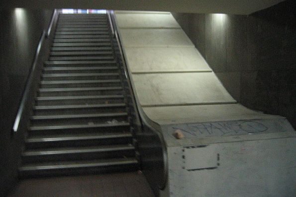 Exit from the subway, leading onto Spencer Street from under MMBW House