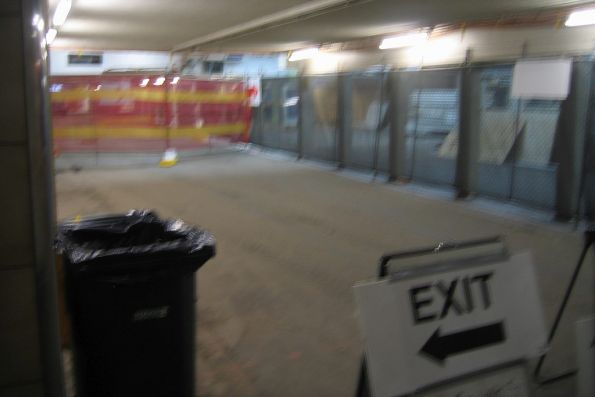 Subway under the suburban platforms looking east, no access to the country platforms