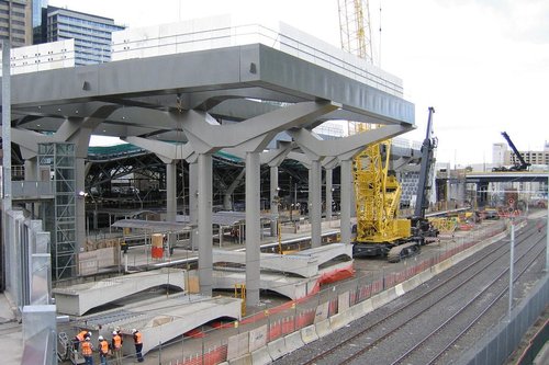 Starting work on the deck above future platform 15/16