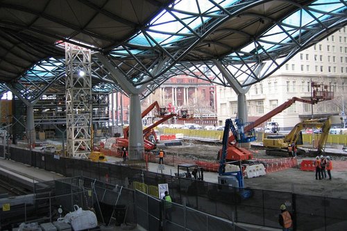 Work continues on the main concourse