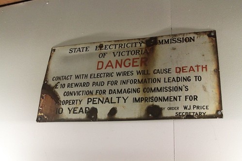 State Electricity Commission of Victoria warning sign