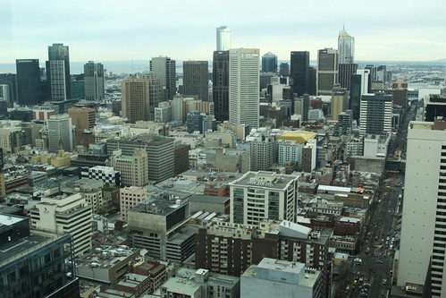 Looking south-west over the low rise CBD shopping area