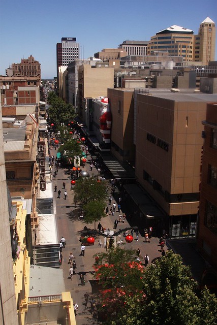 Looking down on Rundle Mall