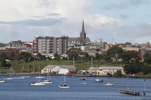 Looking across the Geelong skyline from Rippleside