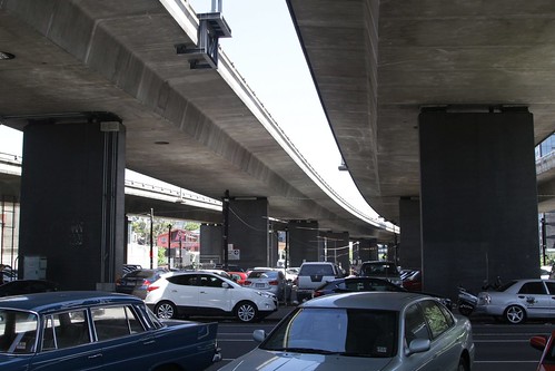 Underneath the West Gate Freeway viaducts in South Melbourne