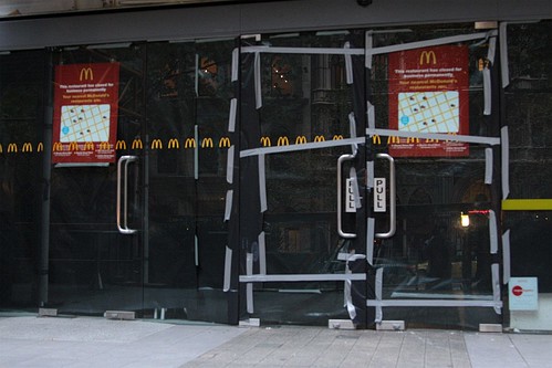 Closed down McDonald's restaurant on Collins Street, Melbourne