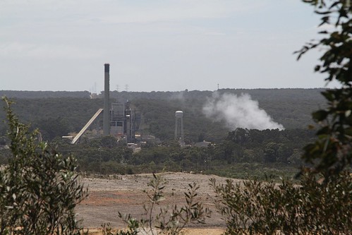 Looking down on the Anglesea Power Station from the lookout atop the adjacent coal mine