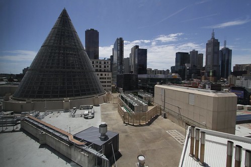 Looking over to the Melbourne Central Shopping Centre from inside Melbourne Central Tower