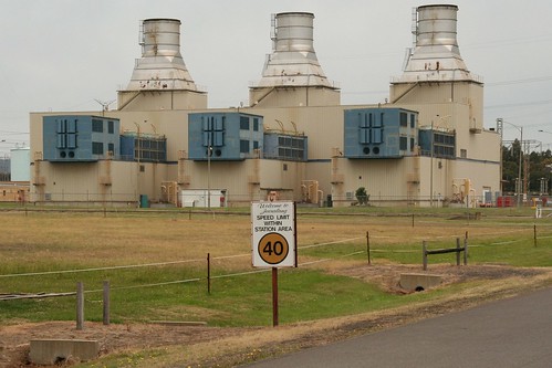 Trio of gas turbines at Jeeralang B Power Station