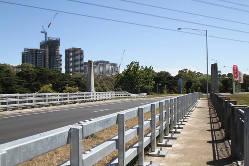 New steel crash barriers either side of the outbound carriageway