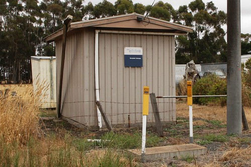 Tin shed country telephone exchange at Berrybank, Victoria