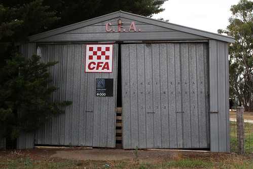 Decommissioned tin shed CFA station at Langi Logan, Victoria