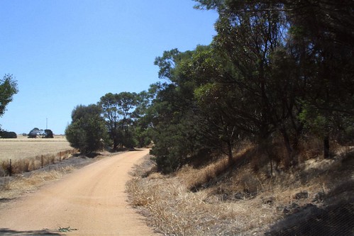 Driveway to the Mount Elephant visitors centre follows the dismantled railway siding to the quarry