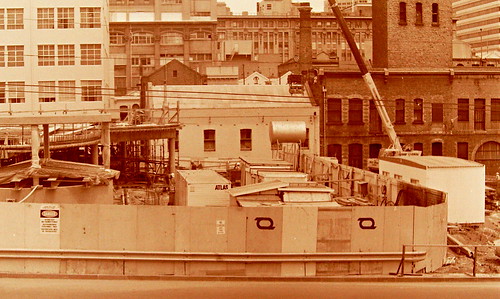 Melbourne - Museum now Central Station MURLA - North Entrance plaza during construction, 1980s