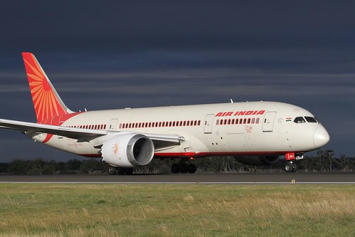 Air India Boeing 787-8 Dreamliner VT-ANJ on the take off roll along runway 32