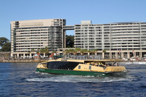 River-class ferry 'Ruby Langford Ginibi' departs Circular Quay