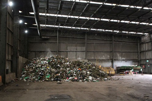 Pile of waste removed from the incoming stream of organic waste