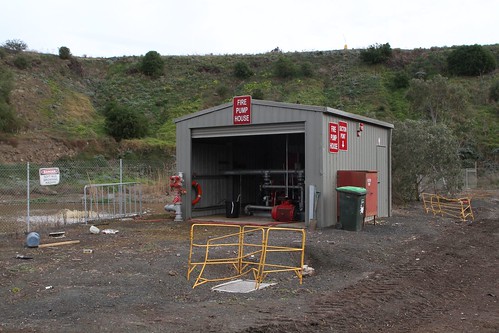 Fire pump house beside the composting shed