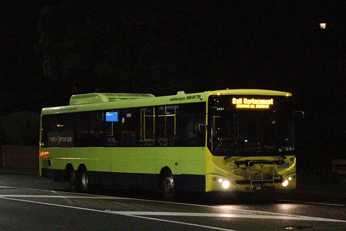 Metlink liveried NZ Bus #2457 CRA209 on a Kapiti line rail replacement service at Mana station