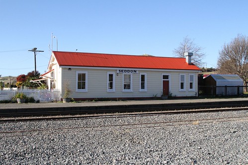 Timber station building at Seddon on the Main North Line on New Zealand's South Island