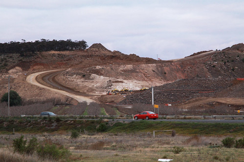 Cuttings for the new Western Freeway alignment at Bacchus Marsh