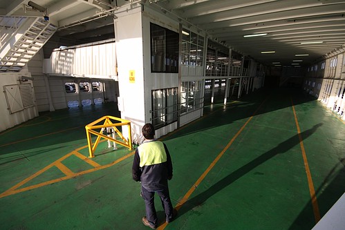 Empty car deck of the MV Sorrento