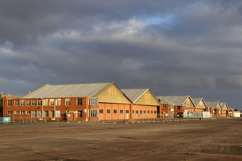 Lineup of six aircraft hangars at RAAF Williams