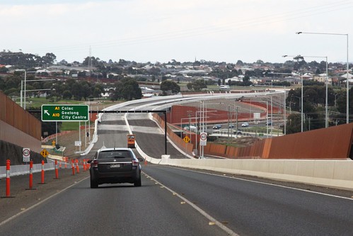 Almost ready to drive on: Geelong Ring Road stage 4A crosses the Waurn Ponds Creek