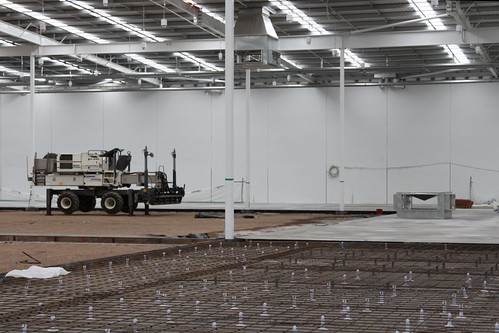 Pouring the concrete slab inside a new Bunnings Warehouse