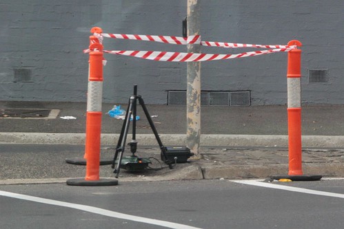 TIRTL ('The Infra-Red Traffic Logger') device being used to calibrate a speed camera