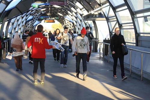 Handing out copies of mX to afternoon commuters at Footscray station