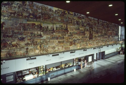 Cavalcade of Transport mural (photo by Rennie Ellis dated 1983, SLV H2011.150-2517)