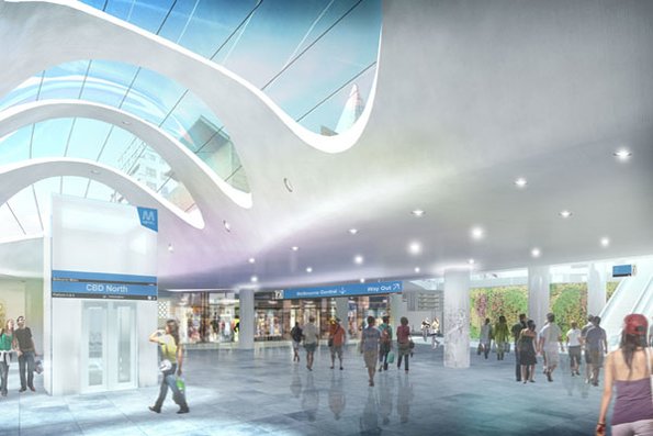 CBD North station, artists impression of the concourse