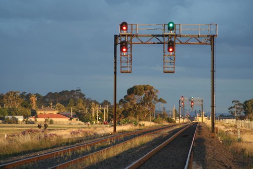 Signals and darkened skies at Deer Park