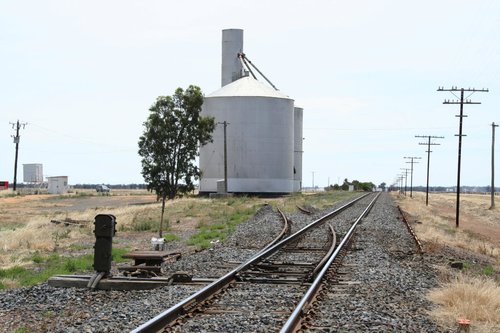 Spiked set of switch locked points at the up end of the loop siding, the frog has also been removed