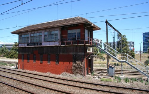 Signal box at Franklin Street