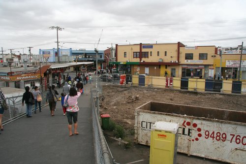 Main access from the station to the north