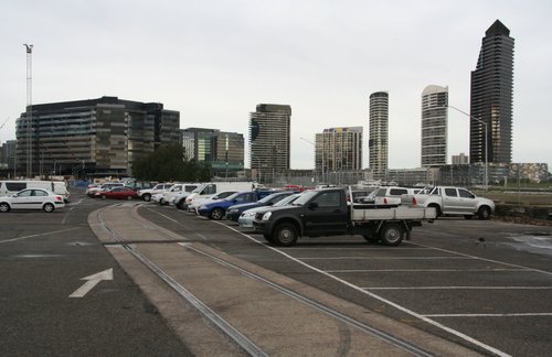 Landside track just before rejoining the wharfside tracks