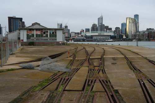 Another view of the double compound trackwork at the western end of the wharf