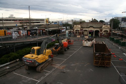 Construction equipment in place