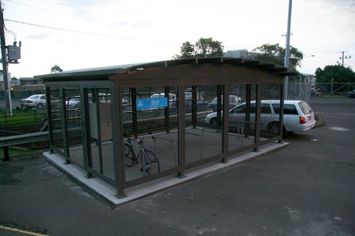 'Parkiteer' bike cage at the up end of the east car park