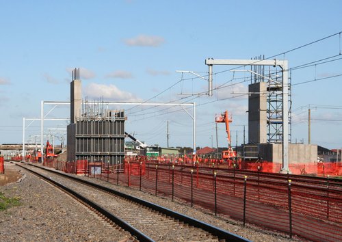 Lift wells and supports for the footbridge at Coolaroo