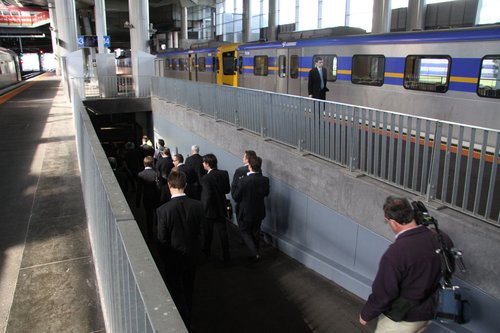 Headed into the subway