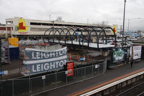 A second much longer piece of footbridge awaiting final placement