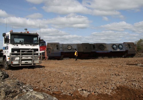 N452 side on, gravel dumped to provide access