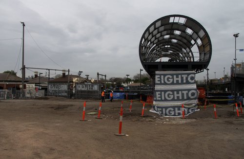 Cleared site at the west end