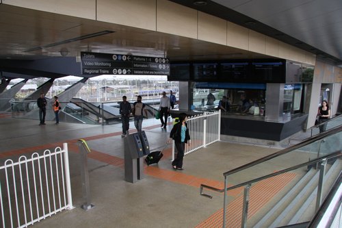 Booking office and ticket barriers