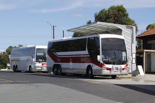 Coaches before departure from Seymour for the Albury connection